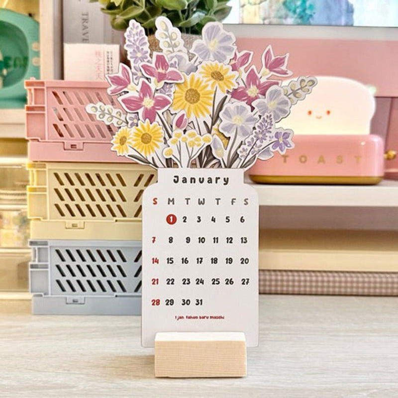 Wooden Craftwork Home Desk Calendar