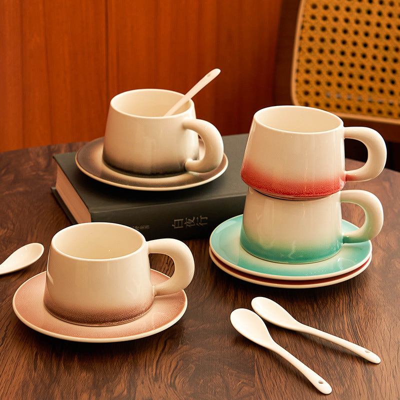 Gradient Color Ceramic Cup Office Home Use Set
