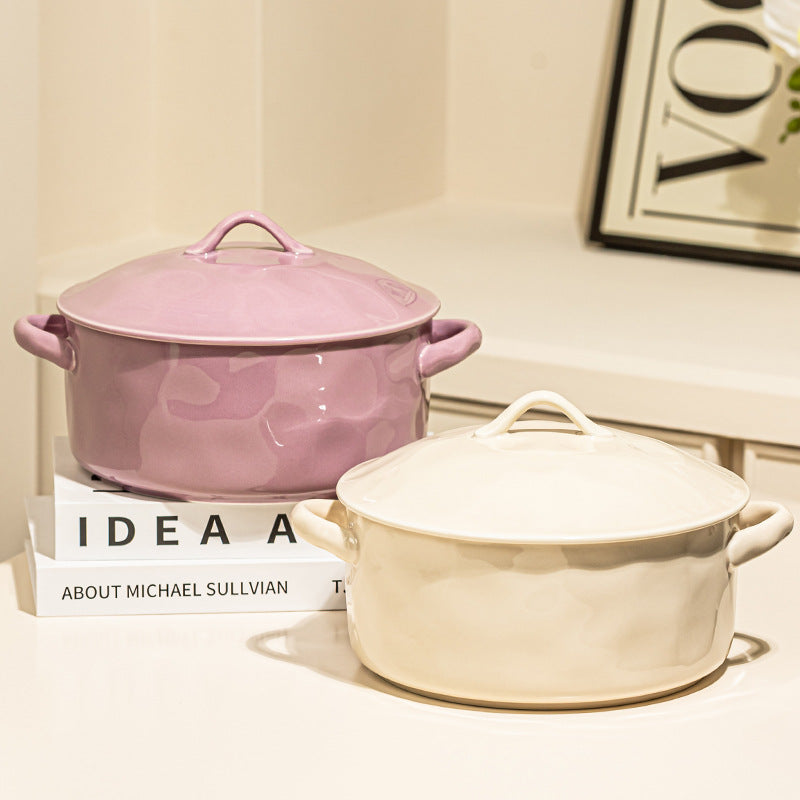 Household Porcelain Soup Bowl With Lid