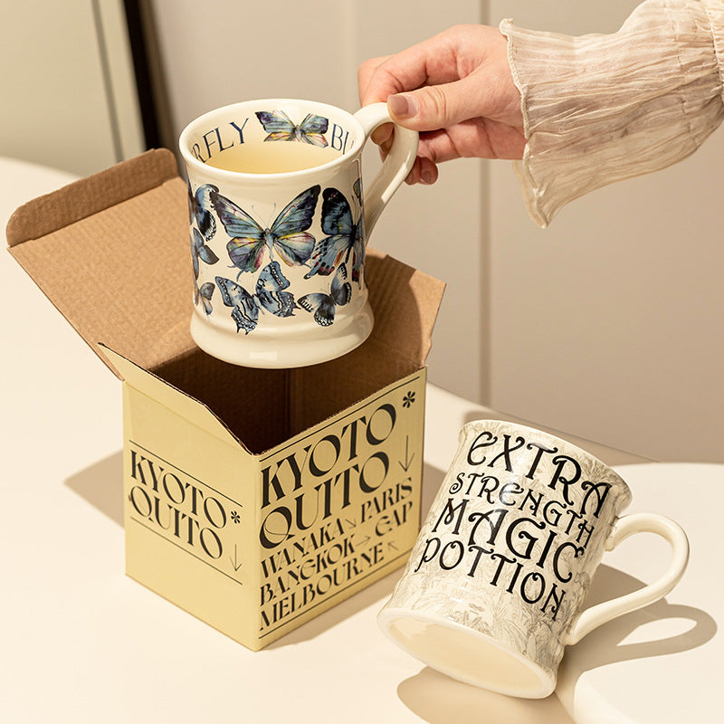 Good-looking Ceramic Couple Water Cup Vintage Gift For Girls Breakfast Coffee Mug