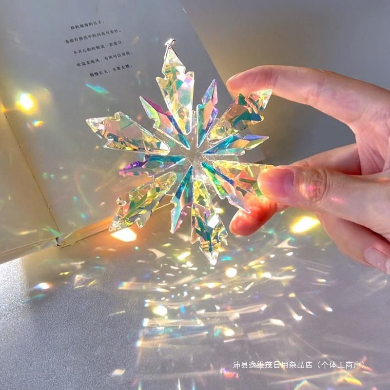Snowflake Sun Catcher Crystal Flower Rainbow Home Decoration