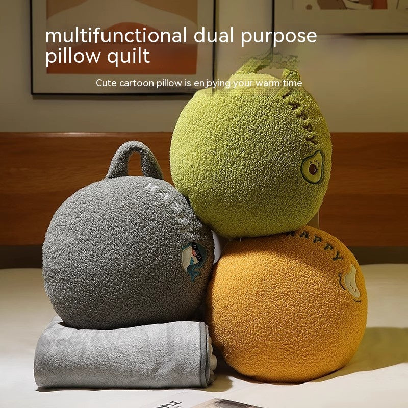 Pillow And Quilt Dual-use Two-in-one Nap Blanket Office Cushion