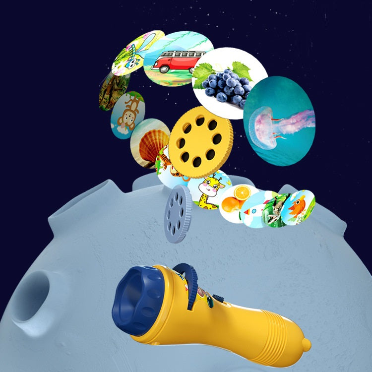 Projection Flashlight Children Projector Light Cute CartoonAnimal Space Night Photo Light Bedtime Learning Toys